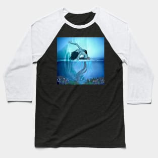 Awesome fantasy jellyfish girl in the deep ocean Baseball T-Shirt